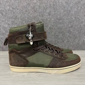 Radii Moon Walker High Top Sneakers Olive Green Brown Leather Men Size 15
